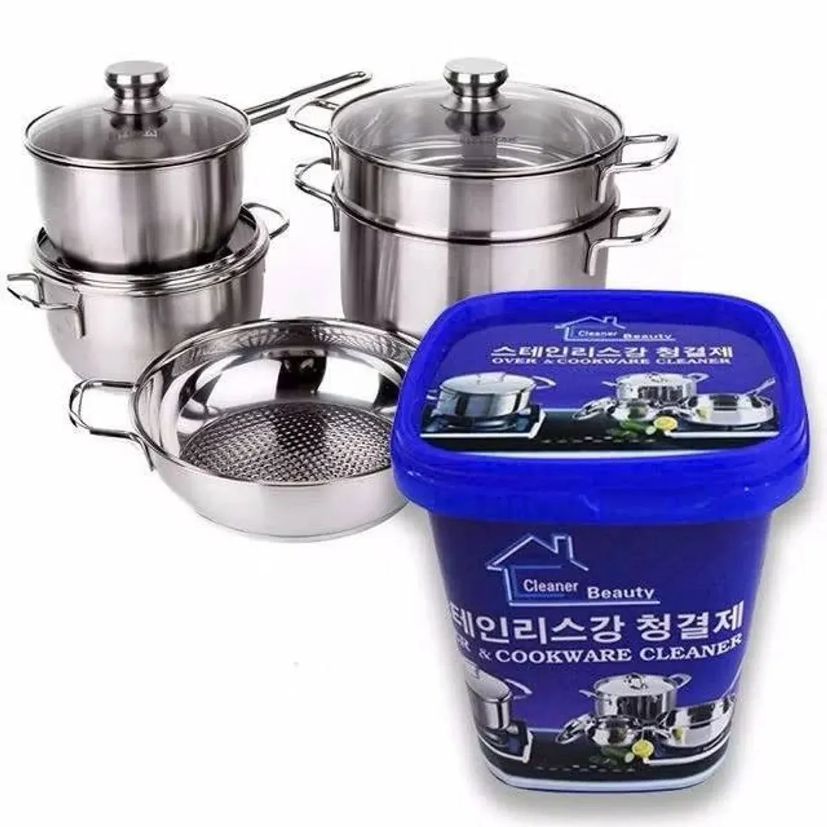 Kem Tẩy Xoong Nồi Hàn Quốc, Bột Tẩy Xoong Nồi – Đa Năng Làm Trắng Nồi, Chảo,
