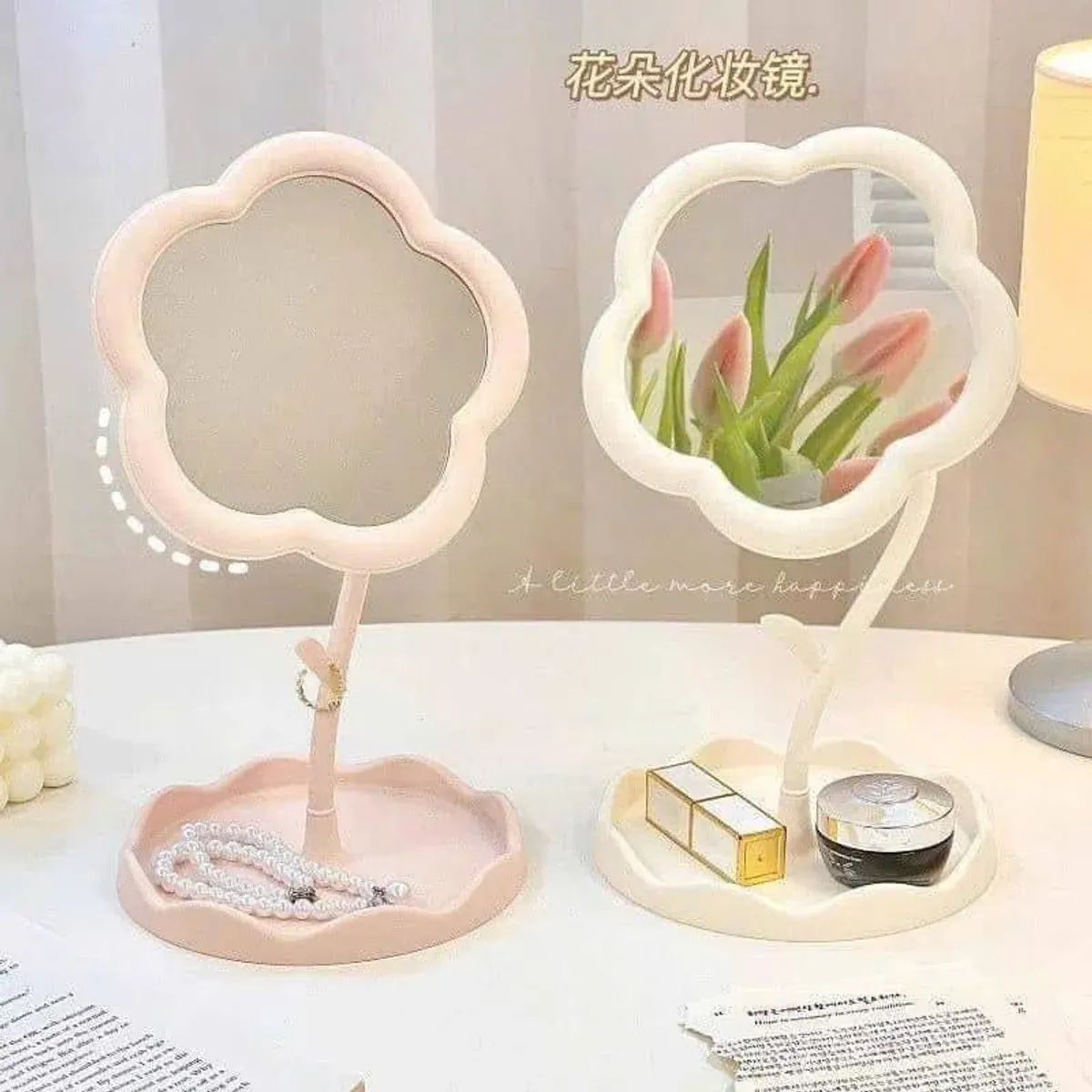 [80] Gương Decor Để Bàn Trang Điểm Hình Hoa Xinh Xắn Màu Sắc Pastel