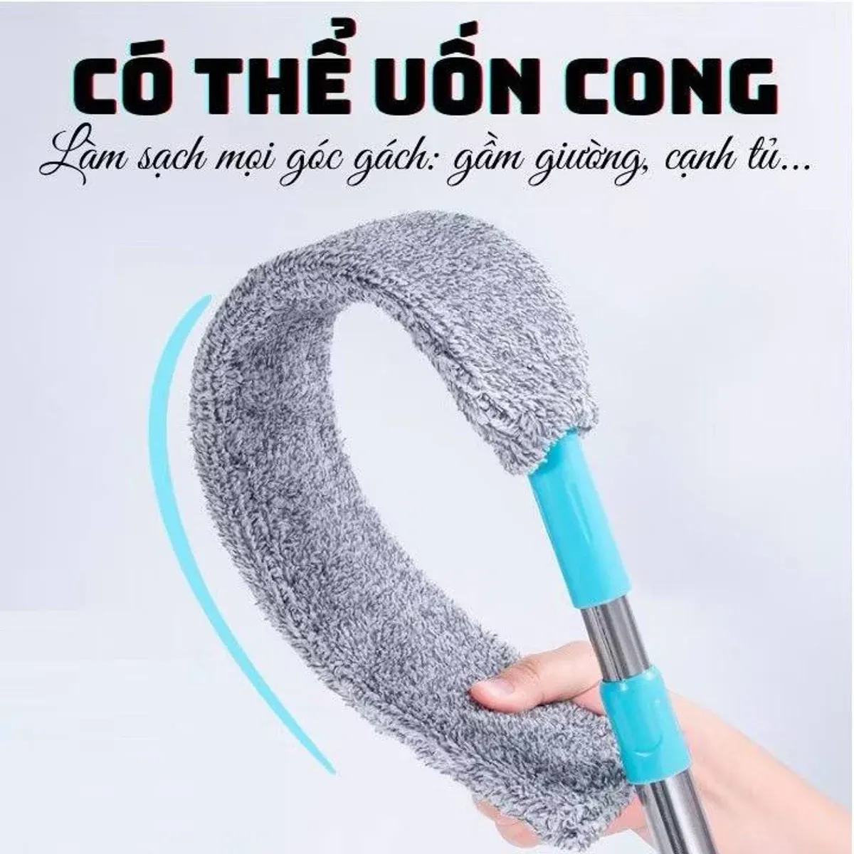 Chổi Quét Cây Lau Trần Nhà, Gầm Giường Rút Gọn Có Thể Uốn Cong làm sạch mọi ngóc ngách tiện dụng cán dài 127cm