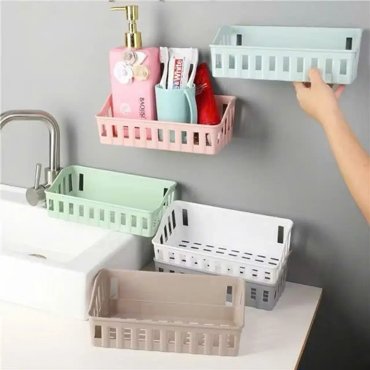 [50] Kệ Nhựa Dán Tường Để Đồ Đa Năng Loại Lớn