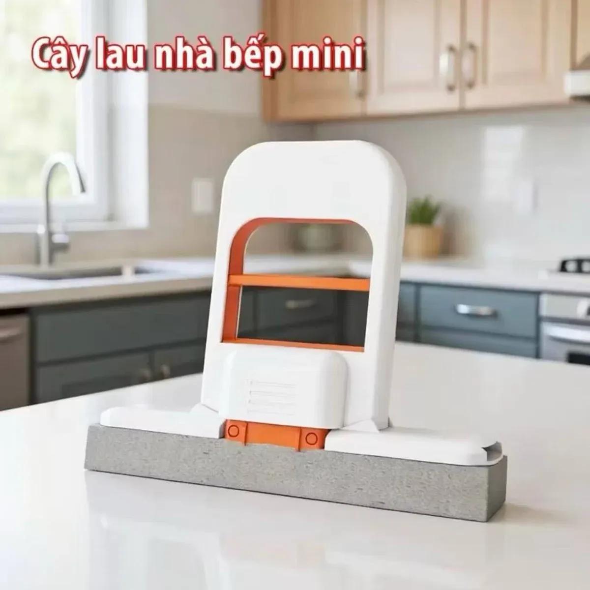 Cây Lau Nhà Bếp Mini Cây Lau Bàn Bếp Tự Vắt Thông Minh, Cây Lau Đa Năng Bọt Biển Siêu Thấm Hút