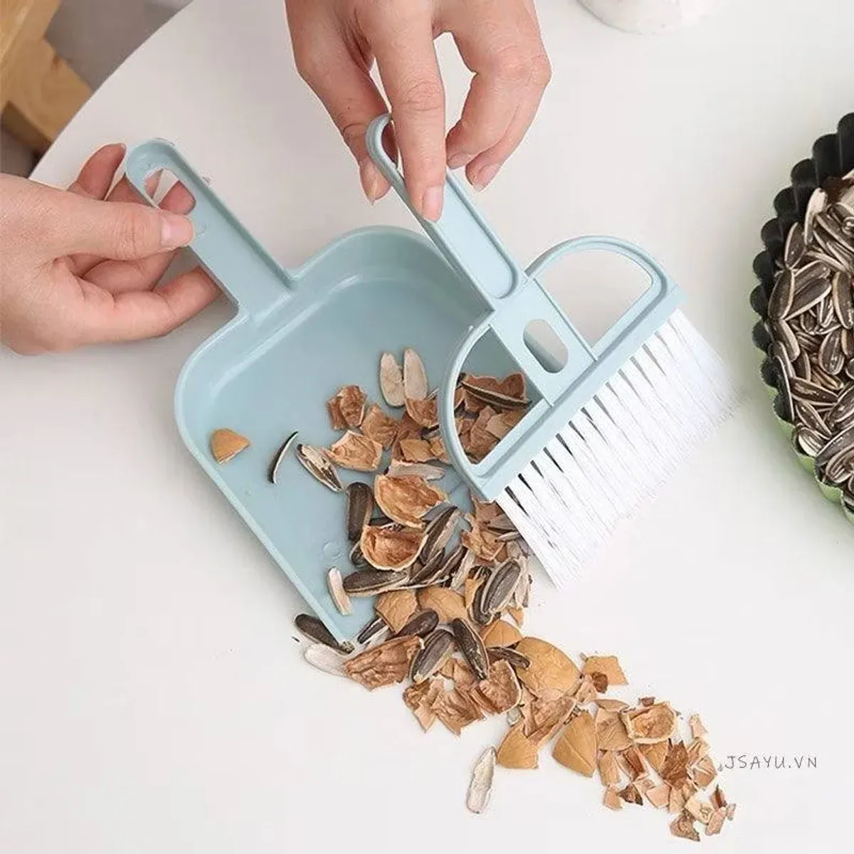 Bộ Chổi quét bụi và ki hốt rác Mini, Bộ chổi quét bụi bàn làm việc, quét dọn vệ sinh văn phòng, bàn thờ