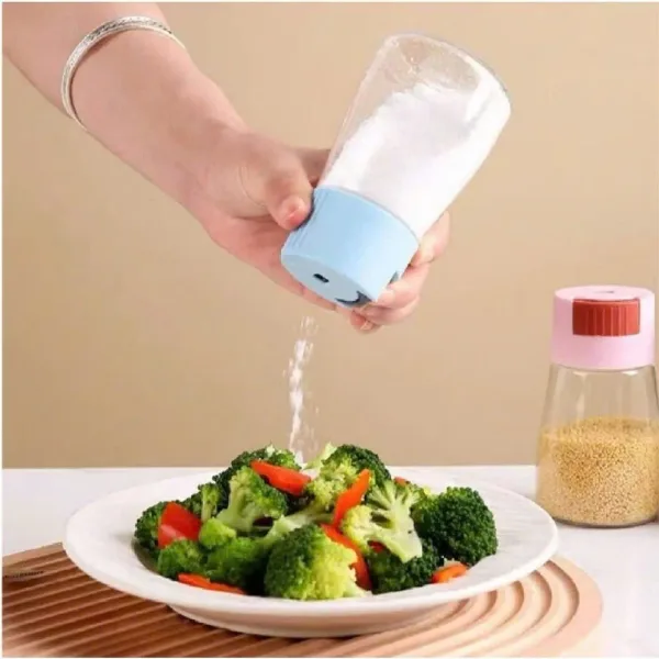 [90] HŨ ĐỰNG GIA VỊ THỦY TINH CÓ NÚT BẤM THÔNG MINH – 180ML