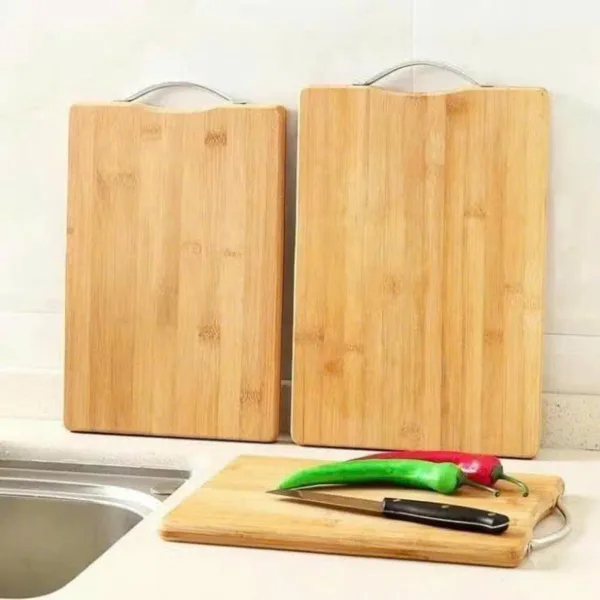 [34*24cm]Thớt gỗ tre Bambo kháng khuẩn chống ẩm mốc có móc treo chắc chắn